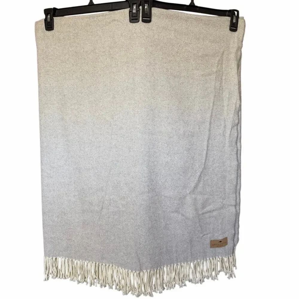 Lands Downunder Italian Herringbone Throw Blanket Gray Soft & Cozy‎ 60x56 Inches